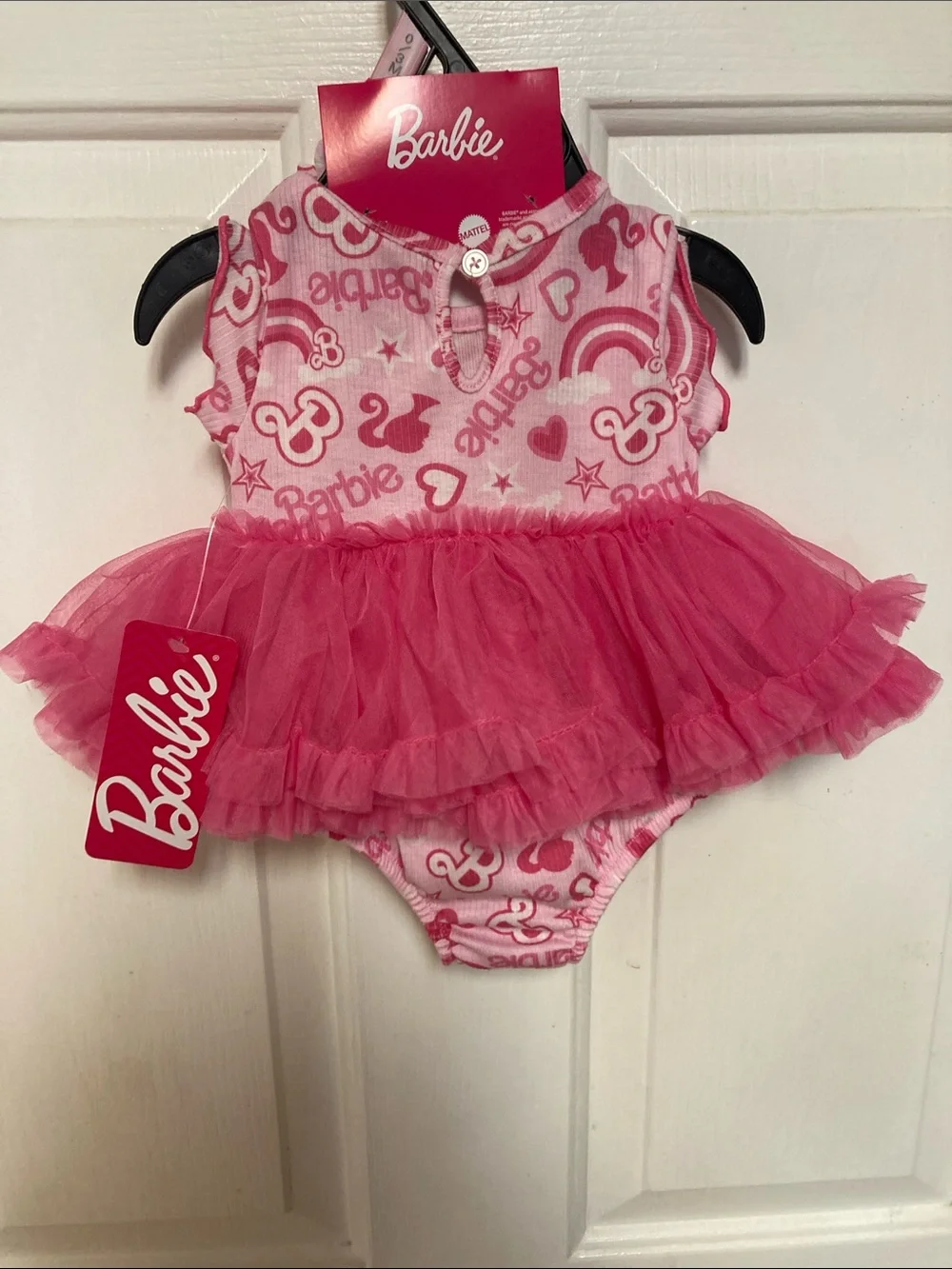 Barbie Hot Pink and Light Pink Tulle Tutu Dress with Bow Headband